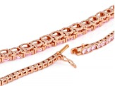 Pink Cubic Zirconia 18k Rose Gold Plated Necklace 34.85ctw