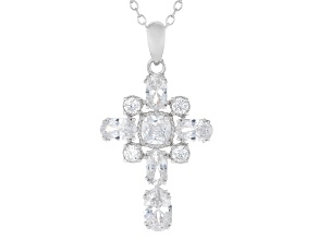 White Cubic Zirconia Rhodium Over Sterling Silver Pendant 3.00ctw