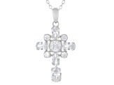 White Cubic Zirconia Rhodium Over Sterling Silver Pendant 3.00ctw
