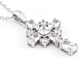White Cubic Zirconia Rhodium Over Sterling Silver Pendant 3.00ctw