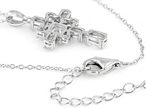 White Cubic Zirconia Rhodium Over Sterling Silver Pendant 3.00ctw