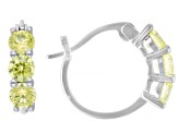 Lab Created Ruby & Multi-Color Cubic Zirconia Rhodium Over Brass Hoop Earring Set 14.58ctw