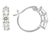 Lab Created Ruby & Multi-Color Cubic Zirconia Rhodium Over Brass Hoop Earring Set 14.58ctw