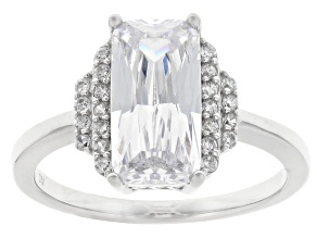 White Cubic Zirconia Rhodium Over Sterling Silver Ring 2.79ctw