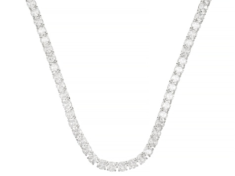 White Cubic Zirconia Rhodium Over Brass Necklace 94.32ctw