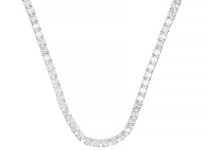 White Cubic Zirconia Rhodium Over Brass Necklace 94.32ctw