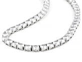 White Cubic Zirconia Rhodium Over Brass Necklace 94.32ctw