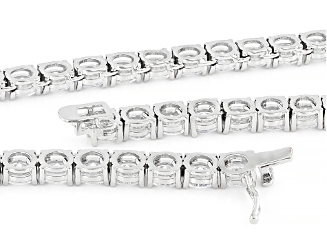 White Cubic Zirconia Rhodium Over Brass Necklace 94.32ctw