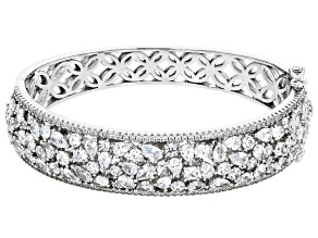 White Cubic Zirconia Rhodium Over Brass Bracelet 17.03ctw