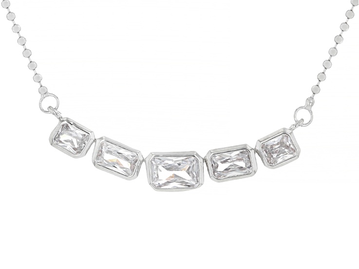 White Cubic Zirconia Rhodium Plated Necklace 2.76ctw