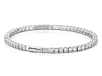 White Cubic Zirconia Rhodium Over Brass Flex Bangle 9.23ctw
