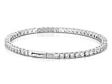 White Cubic Zirconia Rhodium Over Brass Flex Bangle 9.23ctw