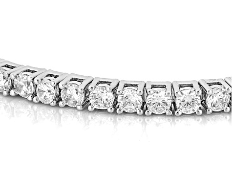 White Cubic Zirconia Rhodium Over Brass Flex Bangle 9.23ctw