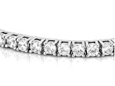 White Cubic Zirconia Rhodium Over Brass Flex Bangle 9.23ctw