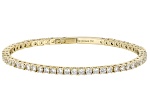 White Cubic Zirconia 18k Yellow Gold Over Brass Flex Bangle 9.23ctw