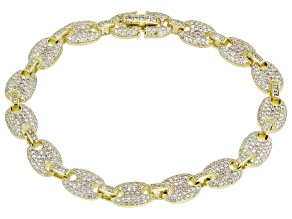 White Cubic Zirconia 14k Yellow Gold Plated Bracelet 5.80ctw