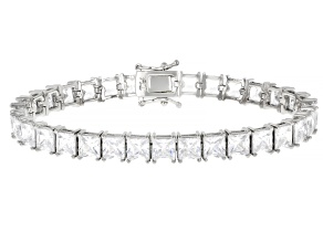 White Cubic Zirconia Rhodium Over Brass Bracelet 28.80ctw
