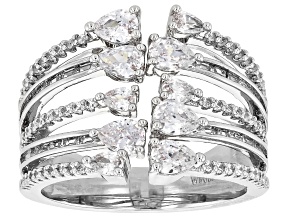 White Cubic Zirconia Rhodium Plated Ring 2.21ctw
