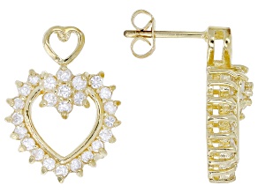 White Cubic Zirconia 18k Yellow Gold Over Sterling Silver Earrings 2.88ctw