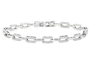 White Cubic Zirconia Rhodium Plated Bracelet 2.25ctw