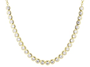 White Cubic Zirconia 14k Yellow Gold Plated Necklace 12.90ctw