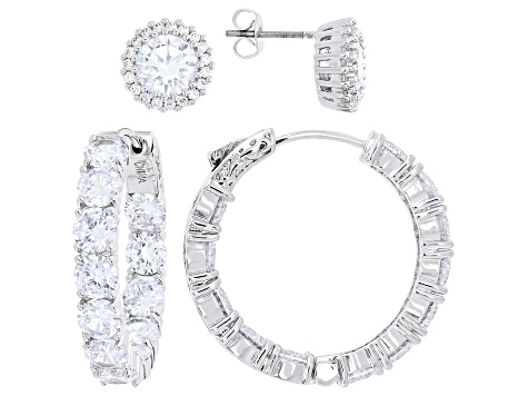 White Cubic Zirconia Rhodium Plated Heart Tennis Bracelet 22.48ctw