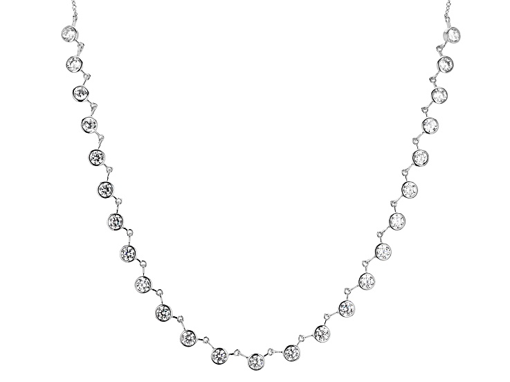 White Cubic Zirconia Rhodium Over Sterling Silver Necklace 11.50ctw