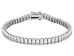White Cubic Zirconia Rhodium Over Sterling Silver Tennis Bracelet 9.30ctw