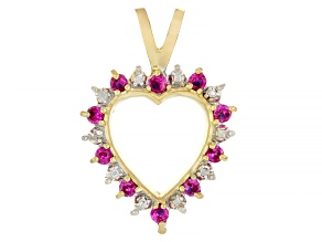Multi-Stone 18k Yellow Gold Over Sterling Silver Reversible Pendant 0.95ctw
