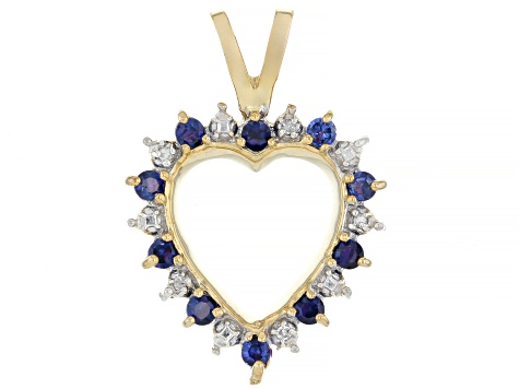 Multi-Stone 18k Yellow Gold Over Sterling Silver Reversible Pendant 0.95ctw