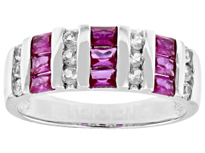 Lab Created Ruby Rhodium Over Sterling Silver Ring 1.26ctw