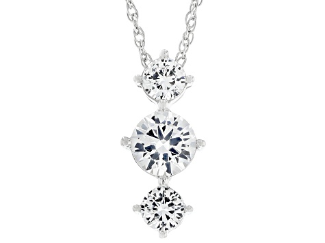 White Lab Created Sapphire Rhodium Over Sterling Silver