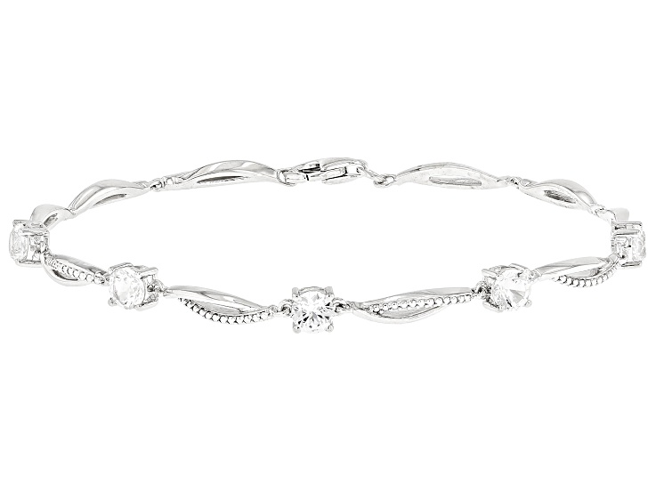ブランデー Art Deco Style Sapphire & Diamond 18k White Gold Bracelet