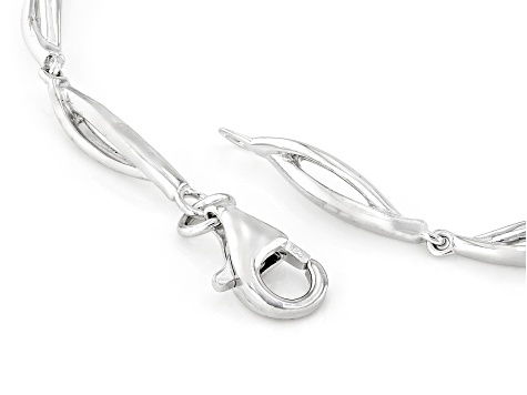 White Lab Created Sapphire Rhodium Over Sterling Silver Bracelet 1.57ctw