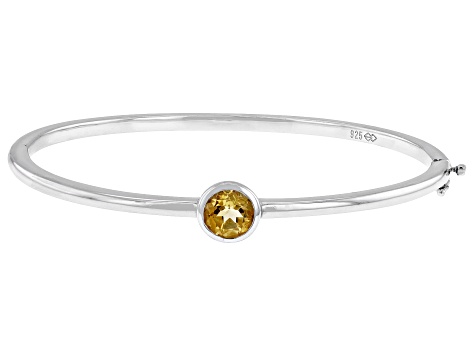 Yellow Citrine Sterling Silver Bangle Bracelet 1.08ct