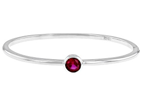 Lab Created Ruby Sterling Silver Bangle Bracelet 1.44ct