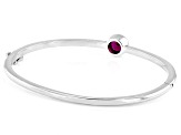 Lab Created Ruby Sterling Silver Bangle Bracelet 1.44ct