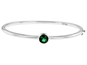Lab Created Emerald Sterling Silver Bangle Bracelet 1.04ct