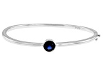 Blue Lab Created Sapphire Sterling Silver Bangle Bracelet 1.44ct