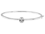 White Lab Created Sapphire Sterling Silver Bangle Bracelet 1.44ct