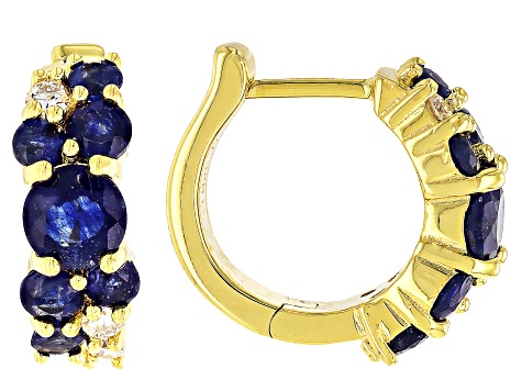 Blue Mahaleo® Sapphire 18k Gold Over Sterling Silver Earrings 3.77ctw