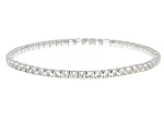 White Topaz Rhodium Over Sterling Silver Stretch Bracelet 7.71ctw