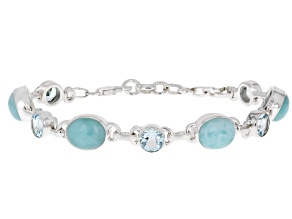Blue Larimar Sterling Silver Bracelet 4.50ctw