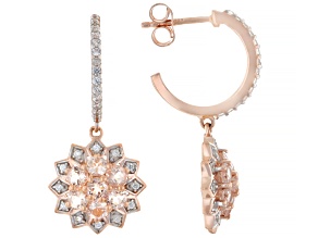 Peach Morganite 14k Rose Gold Over Sterling Silver Earrings 2.02ctw