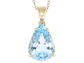 Sky Blue Topaz 18k Yellow Gold Over Sterling Silver Pendant with Chain 10.80ctw