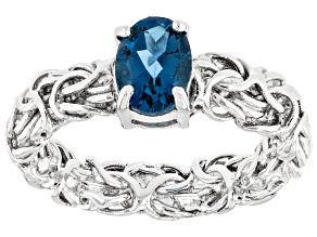 London Blue Topaz Rhodium Over Sterling Silver Ring 1.35ctw