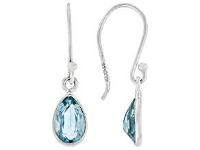 Swiss Blue Topaz Rhodium Over Sterling Silver Earrings 2.32ctw