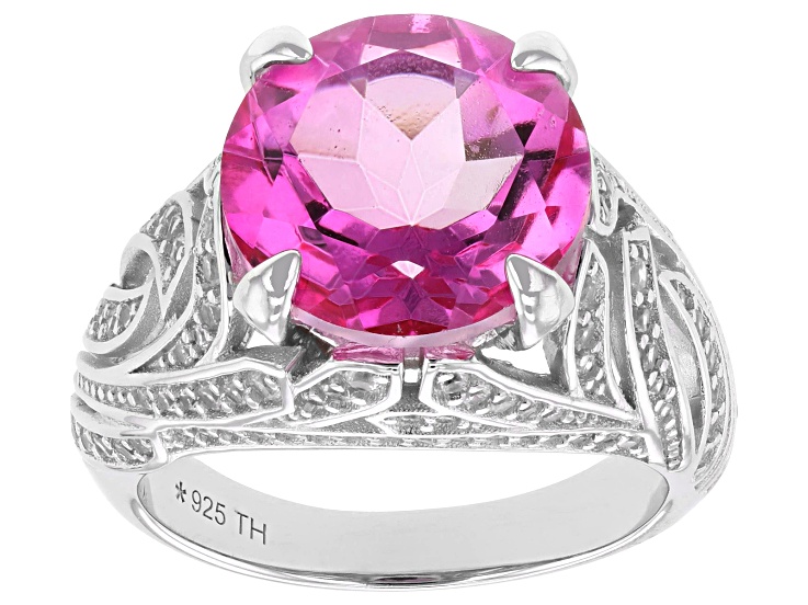 き*ぃ様 ピンクダイヤモンドsilverリング Hot Pink Quartz Rhodium Over Sterling Silver Ring 6.25ctw - DOQ103