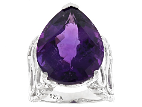 Purple Amethyst Rhodium Over Sterling Silver Pendant with Chain