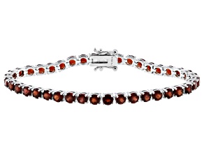 Red Garnet Rhodium Over Sterling Silver Bracelet 11.70ctw